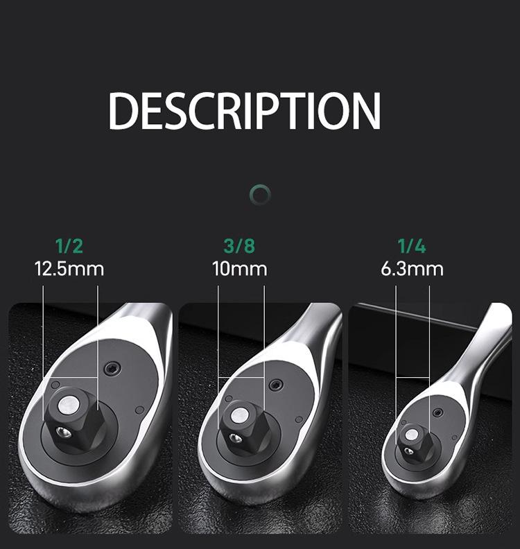 72-Tooth Multi-Size Quick-Bend Ratchet Wrench Tool