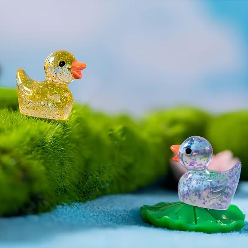 Glimmering Resin Little Ducks Mixed Colors For Garden DIY Aquarium Decorations Perfect Miniatures Aquariums And Crafts Fun Party