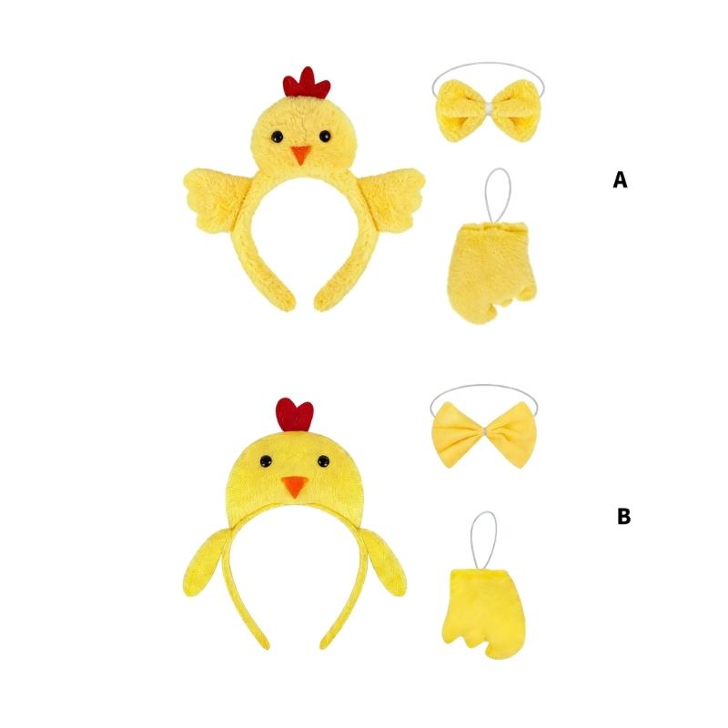 Set de 3 Diademas Divertidas de Cabeza de Pollo Pieza para el Cabello de Disfraz Para Fiestas de Halloween y Accesorios de Juego de Rol