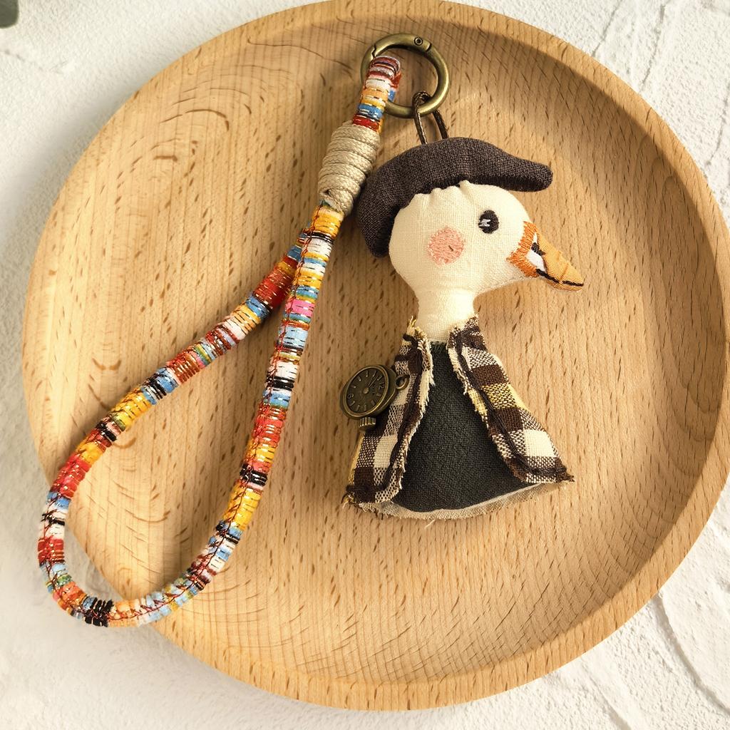 Pendentif de dessin animé en tissu fait main, poupée, porte-clés, accessoires de sac, collection de bijoux d'animaux mignons