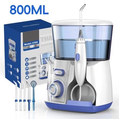 Electric Water Flosser Oral Irrigator, 800ML Large Capacity Dental Water Hygiene Flossing Teeth Cleaner With 5x Tips