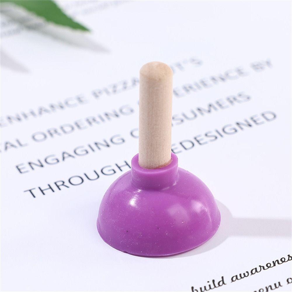 Mini Tiny Plunger Magic Close-Up Toilet Sucker Stand Toilet Shape Phone Holder  For Card