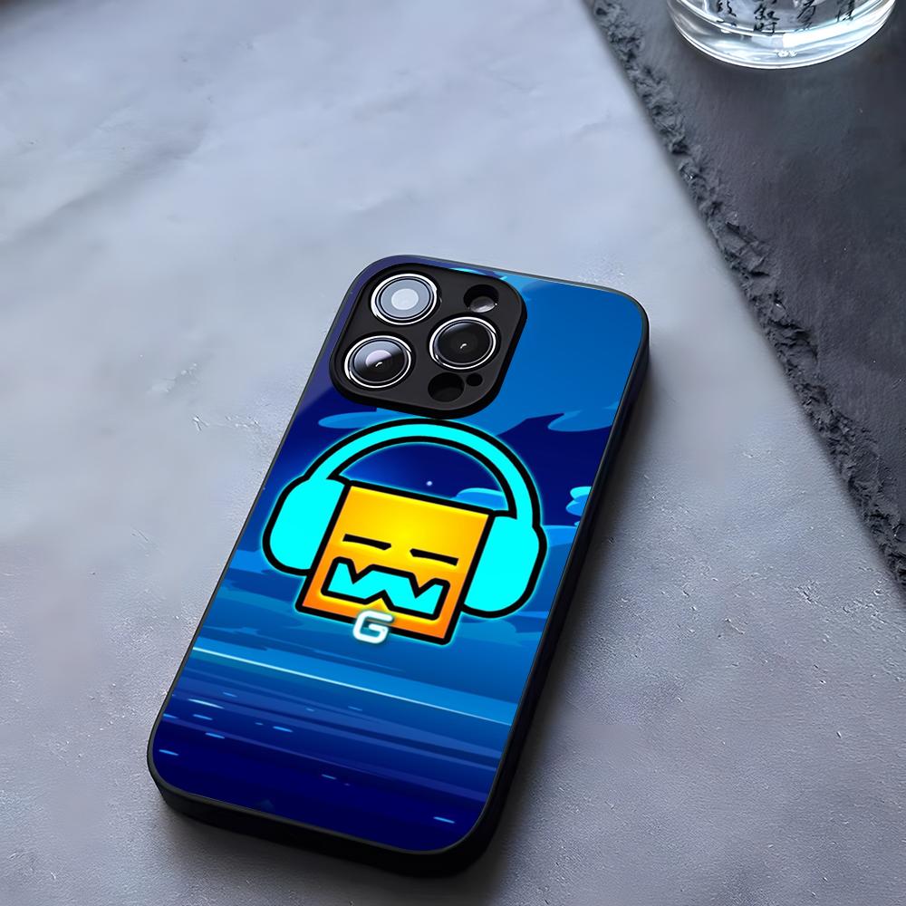 Geometry Dash Game Phone Case Tempered Glass For IPhone 17 13 14 16 12 15 11 Pro Max Plus Mini X XR SE2020 Coque