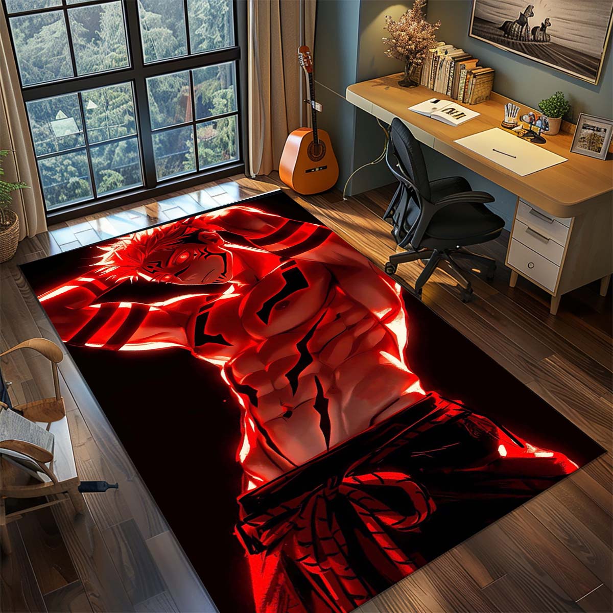 

Jujutsu Kaisen Polyester Living Room Rug Anime Carpet Non Slip Bedroom Floor Mat Decor -QJY 60x90cm