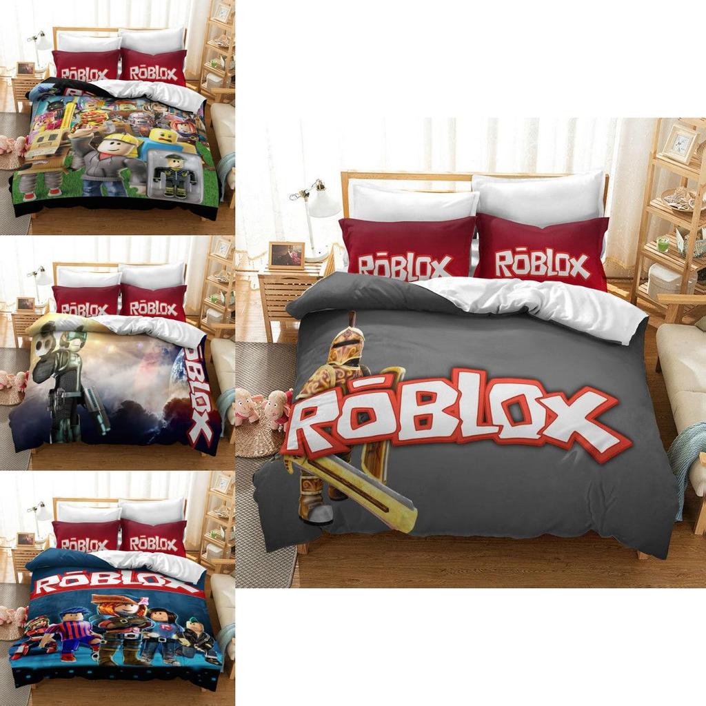 Luxurious 3d Printed Roblox Game Bedding Set With Soft Duvet Cover And Pillow Shams