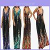 Elegantes Damenkleid Ärmellos V-Ausschnitt Abendpartykleid Maxi Langes Kleid