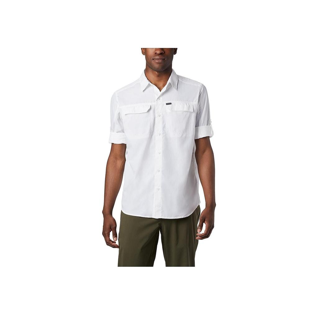 Columbia Solid Color UV Protection Quick-Dry Long Sleeve Shirt Men shirts White AE0651-100
