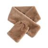 Girl Neckerchief Wrap Warmer Solid Color Female Cross Scarf Plush Scarf Neck Warmer Warm Scarf