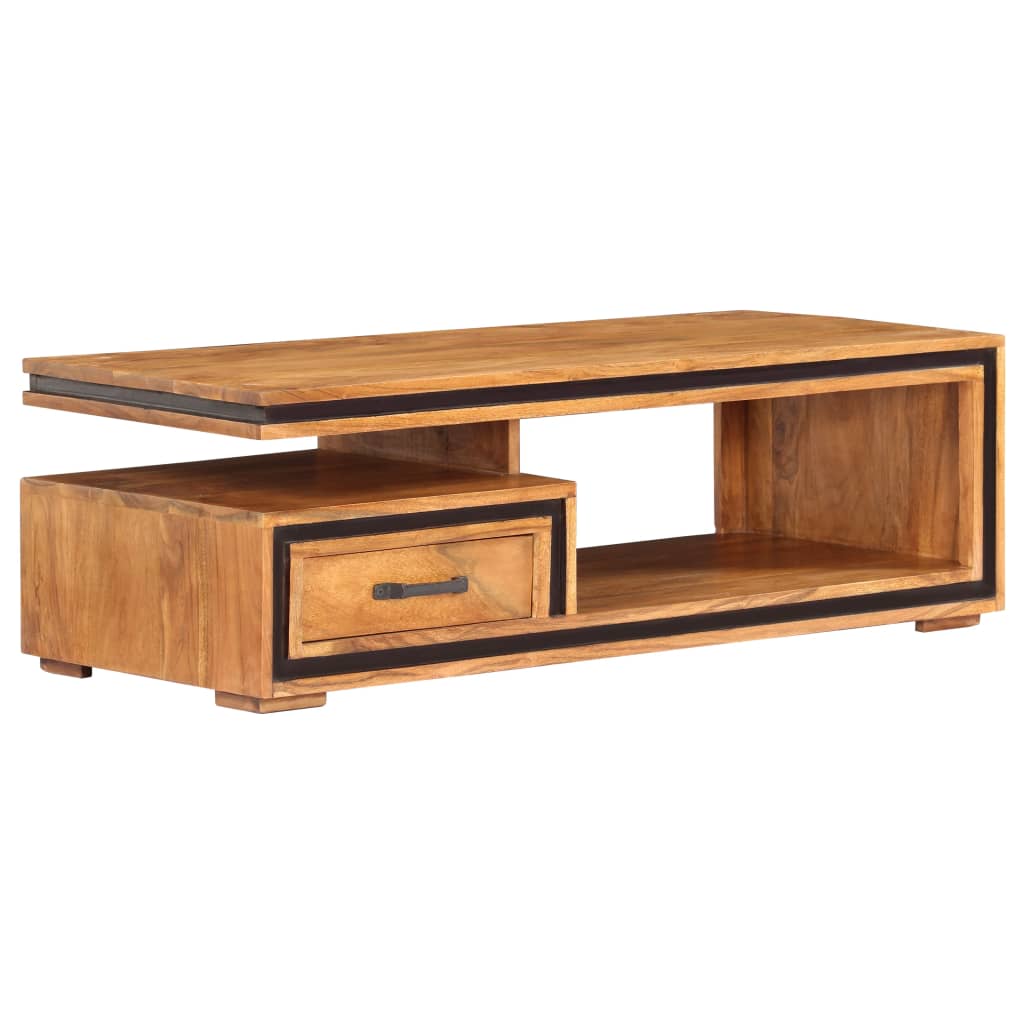 Solid Acacia Wood Coffee Table 100 X 45 X 33 Cm