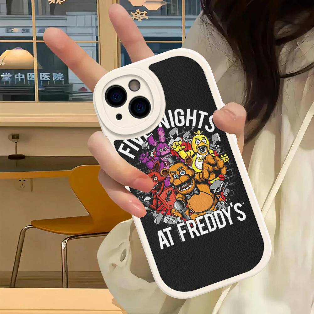 Fnaf Five-nights-At-Freddys Anime Leather Phone Case For IPhone 16 15 14 17 Pro Max 11 12 Mini Plus Soft Shell