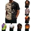 Men's Button Down Short Sleeve Shirt Lightweight Breathable Casual Top with Halloween Print