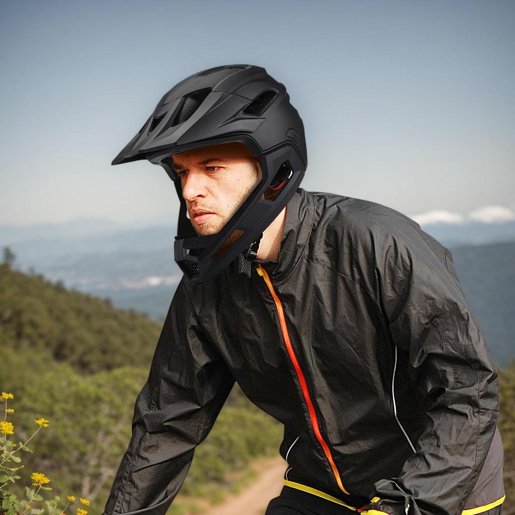 High Quality Adult Mountain Bike Full Face Removable Lightweight Adjustable Sports Downhill MTB Road Riding Helmet for Men