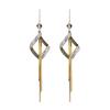 925 Silver Earrings Women'S Tassel Geometric Rhombus Personality Earrings Irregular Accessories