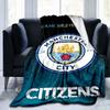 Coperta in flanella con logo del Manchester City Football Club, coperta in flanella stampata su un lato, personalizzabile.