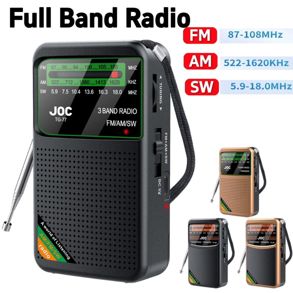 Portable Mini FM AM SW Full Band Radio Best Reception for Senior Home Walking