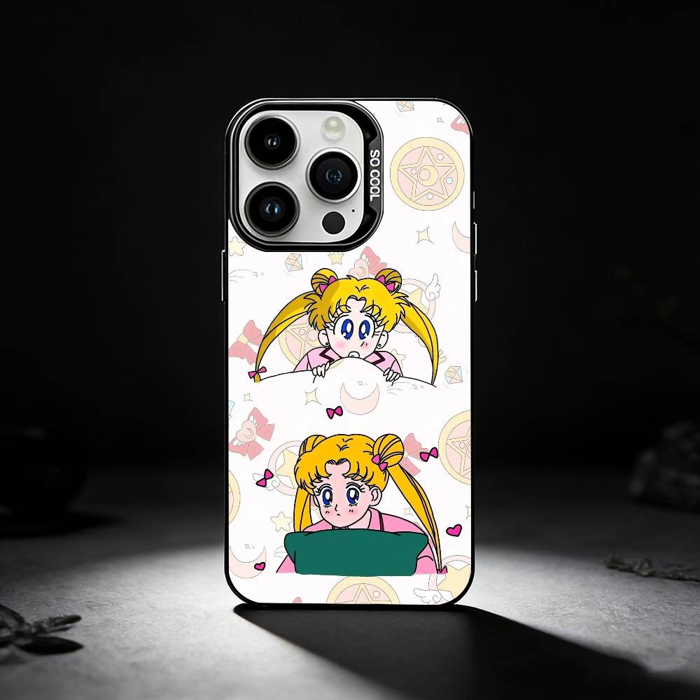 S-Sailor Moon Anime Phone Case For iPhone 17,16,15,14,13,12,11 Plus,Pro Max,XS,Colored silver phone case