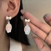Spring Sweet Girl Stud Earrings Pink Literary Bow Love Earrings Cute Lady Style Earrings