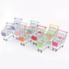 Delightful Mini Metal Shopping Trolley And Multi-functional Basket Toy For Engaging Kids Role Play