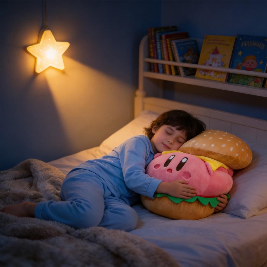 Kirby Hamburger Plush Toy With Pp Cotton Filling For Gift And Lounge Use