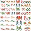 Christmas Deer Paper Glasses Party Photo Props For Kids Holiday Decor Set Of 12