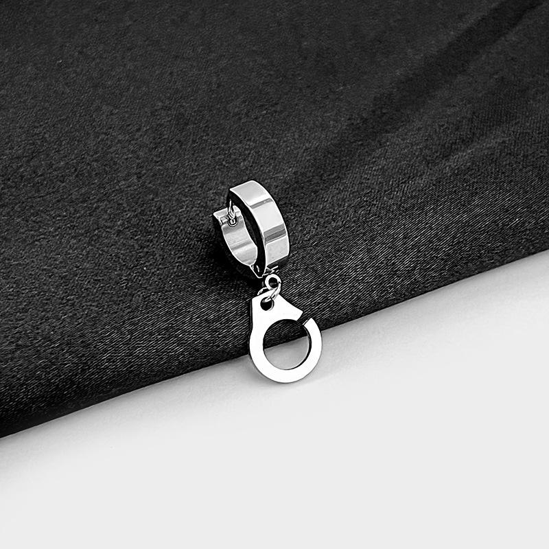 Simple Love Stainless Steel Ear Buckle Earrings - Creative Compact Design