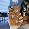 Suitable for Apple 16PRO Metal Photo Frame Pearl Love Mobile Phone Case IPhone 7P/XR Solid Color Protection Case