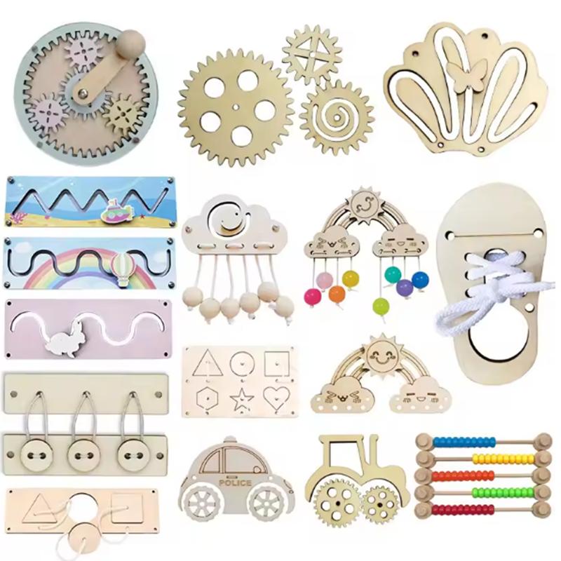 Children's Activities Montessori Early Education Puzzle Matching Wooden Handicraft Busy Board Accessories DIY Toys