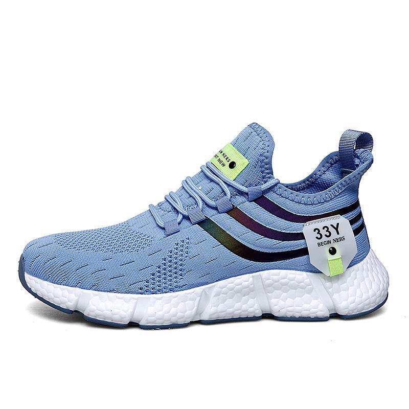 Men's One-Piece Lightweight Breathable Running Shoes with Soft Sole and Shock-Absorbing Mesh Design