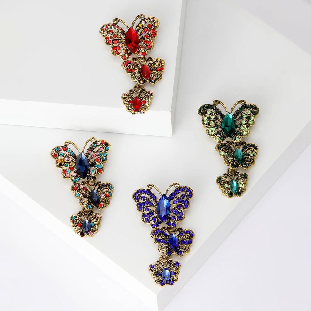 Rhinestone Butterfly Brooches for Women Unisex Insect Pin Event Party Funny Luxury Gifts Backpack Decoration Clothes Accessories