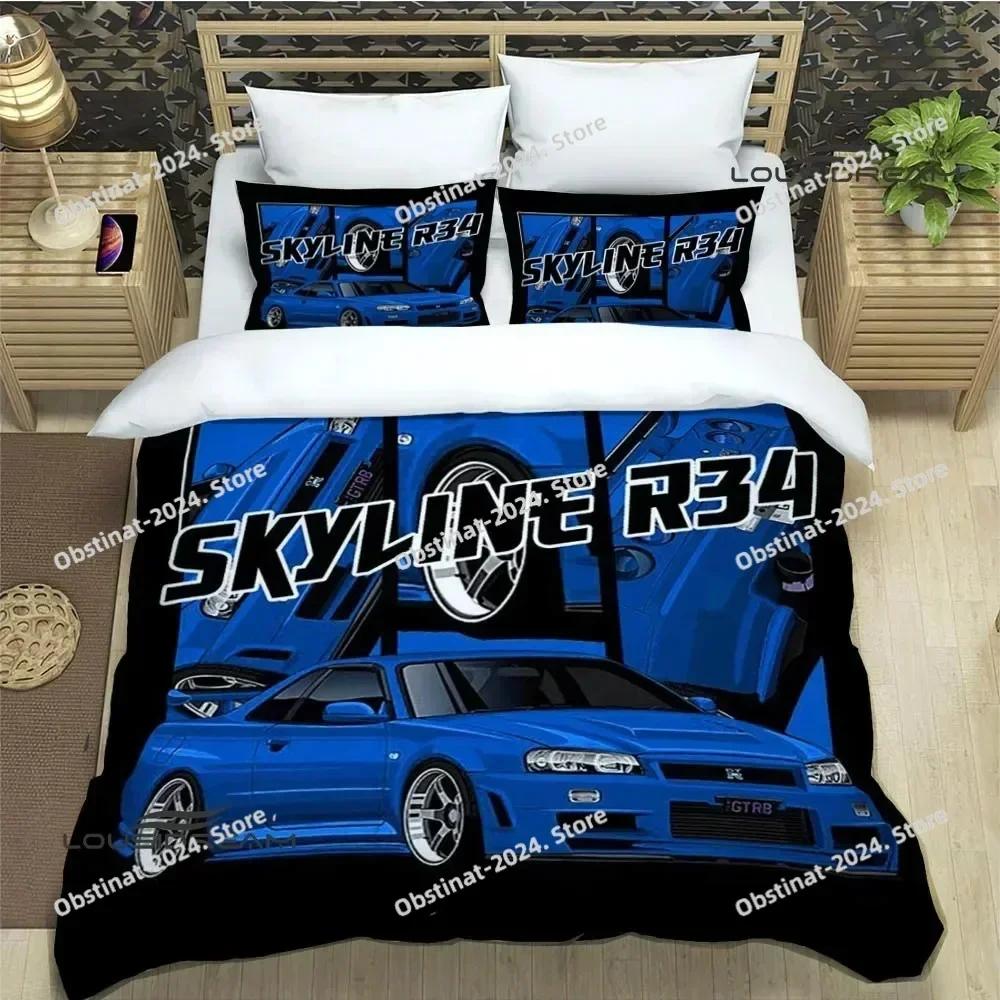 Top GTR racing retro Bedding Set Printed single Comforter Quilt Bed Cover Duvet Cover Pillow Case 3 Pieces Sets Kids Adult Size