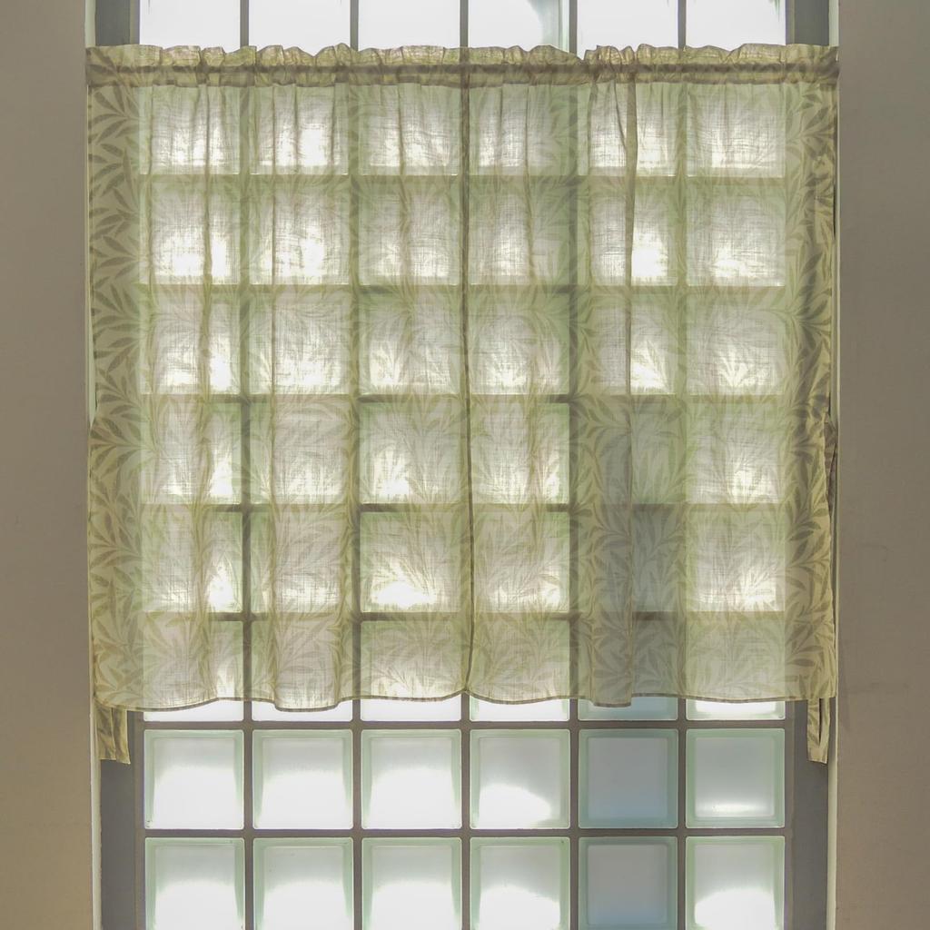 Morris Design Studio Style Noren, Willow Sheer, Green, 145 X 150cm, Flame Retardant, EJ1724, by Kawashima Selkon Textiles