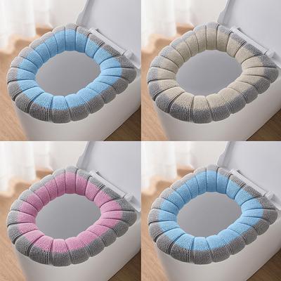 Universal Toilet Seat Cushion Thick Plush O-Shaped Toilet Seat Toilet Cover With Handle Nordic Bathroom Accessories