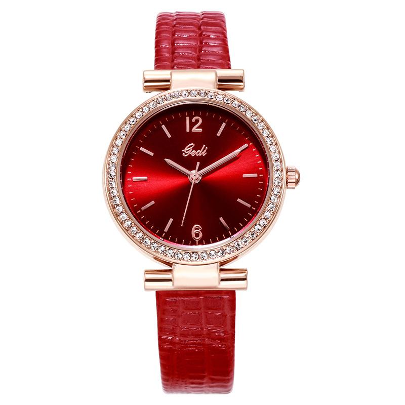 Same Versatile Fashion Casual Belt Watch Rhinestone Student Waterproof Quartz Watch