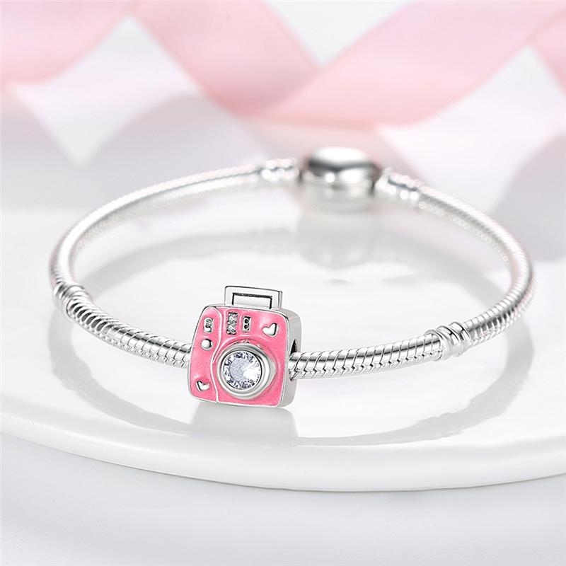 Original Charm Copper Time Travel Camera Series Charms Beads Fits 3Mm Original Bracelet For Women Diy Fine Jewelry Gifts