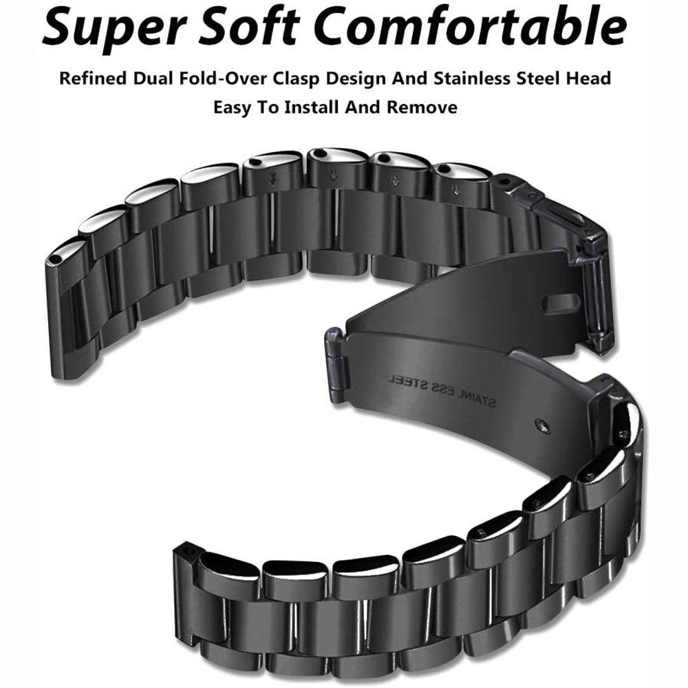 Fitbit Versa/Versa 2/Versa Lite SE Edelstahl Drei-Perlen Uhrenarmband