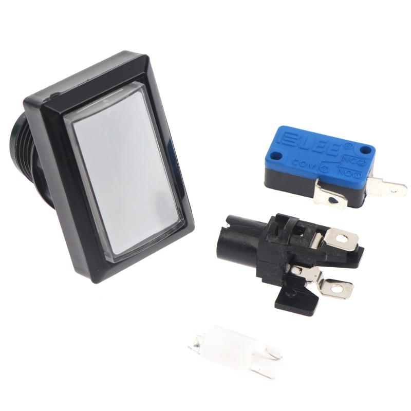 5Sets Arcade Rectangular Push Button Led Illuminated Rectangular Square 12V Light Microswitch For Arcade Machine Video Game Slot