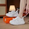 Spring Summer Increased 5CM Women Platform Sneakers High-quality Microfiber Leather Lace-up Women Vulcanized Shoes  Mujer