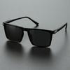 New Classic Black Square Sunglasses Men Fashion Mirror Blue Sun Glasses Unisex Vintage Anti Glare Driving Shades UV400