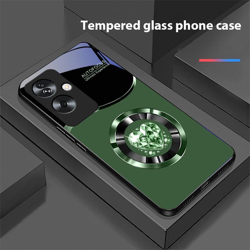 Kreis Diamant Für Oppo A79 5G 58 78 74 60 4G Reno 11F Realme GT 6 11 Note 50 10 C55 X2 Gehärtetes Glas Schwarze Handyhülle
