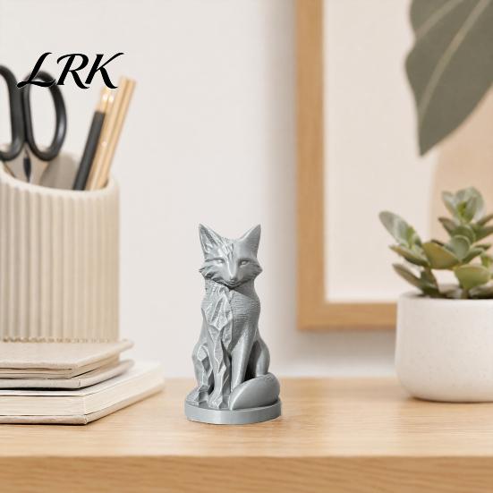 Contemporary Art Decoration Geometric Faceted Fox Figurine, 3D Printed Sitting Statue, Modern Sculpture Sculpture, Collectable Desktop Ornament