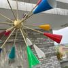 16-Arm Multicolored Sputnik Brass Chandelier Pendant - Stilnovo Large Chandelier - Christmas Decor Accent Gift