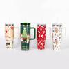 Meoky Creative 5d Christmas 40oz Cup Stainless Steel Vacuum Cups Straw With
