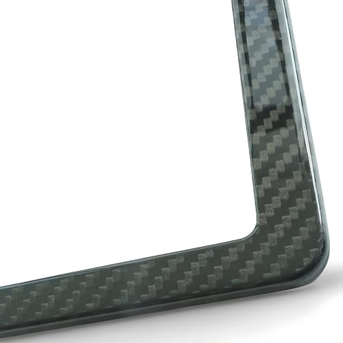 KICARYAJP Carbon Fiber License Plate Frame, Universal Exterior Custom Dress-Up Car Parts, Car Accessories, Exterior Carbon Fiber (Rear)
