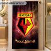 Beach TowelWatford FC Custom Name Text Personalized Soft Towel for Beach Pool Indoor Home Decor Gift