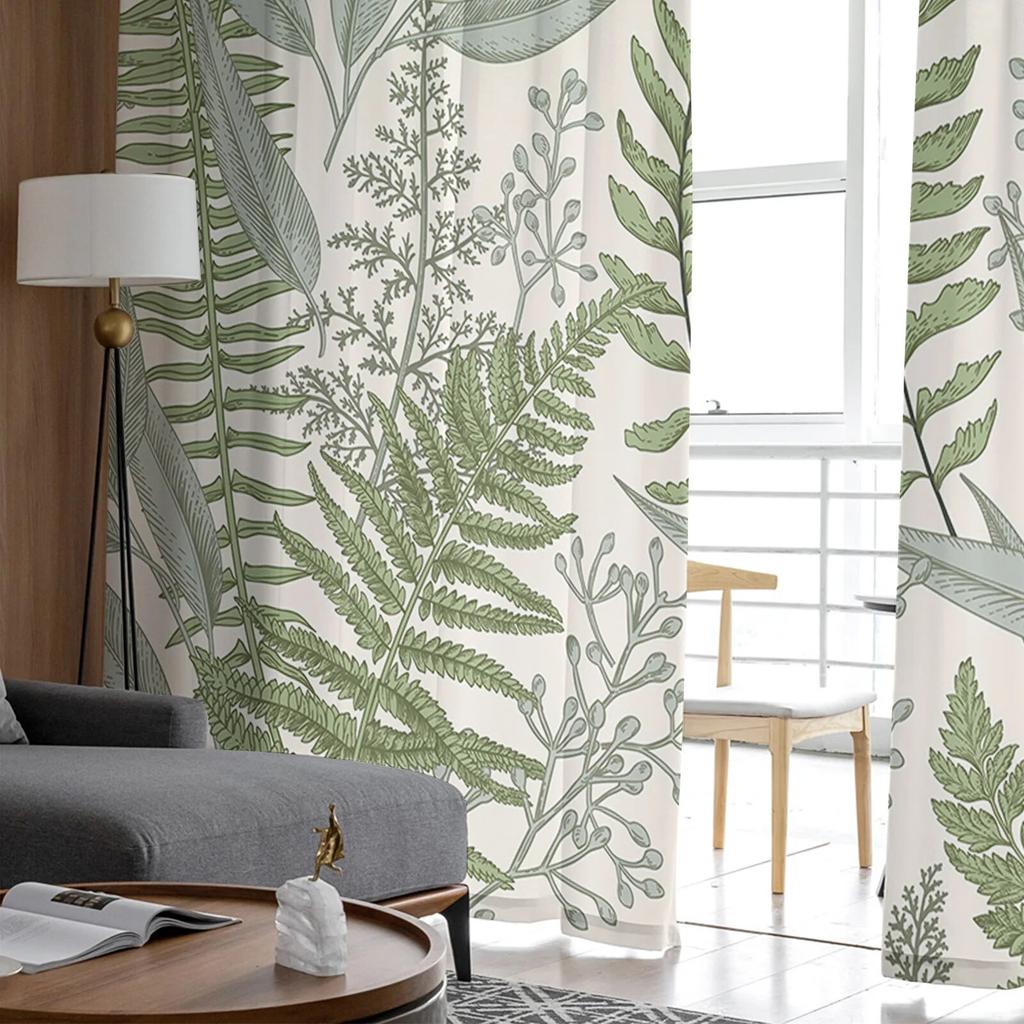 Vintage Herbs Window Tulle Curtains For Living Room Kitchen Christmas Home Decor Sheer Voile Curtains