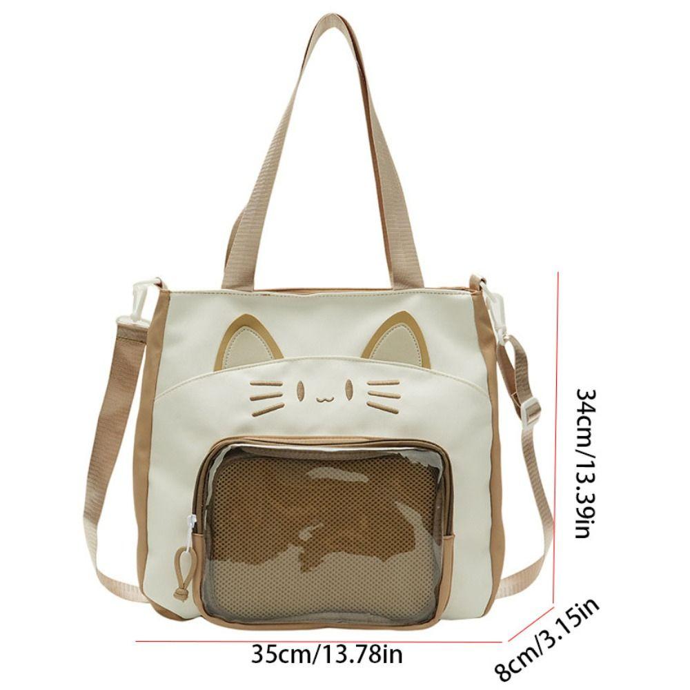 Idol Merchandise Storage Transparent Pocket Zipper Bag Fashion Backpacks Kawaii Cat Itabag  Outdoor