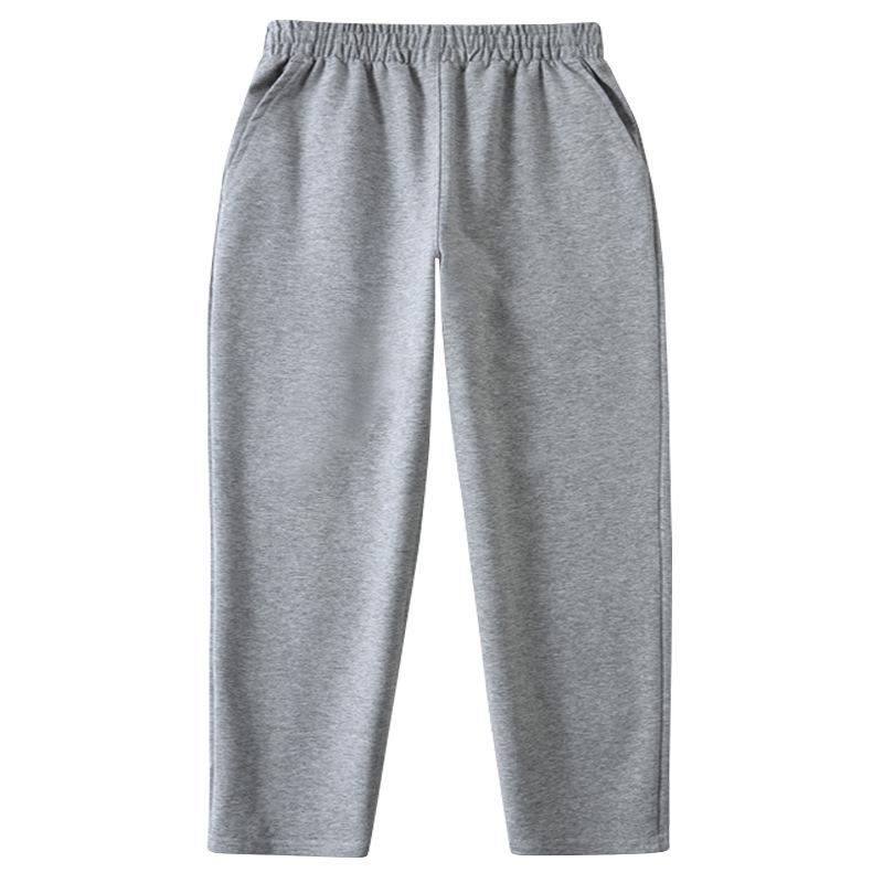 Fat Boy Gray Cotton Summer Sweatpants for Boys - Loose Straight-Leg School Uniform Pants, Navy Blue