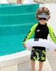 2026 Boys' Two-Piece Dinosaur Swimsuit Set – Long Sleeve, Sun-Protective, Breathable, Quick-Dry