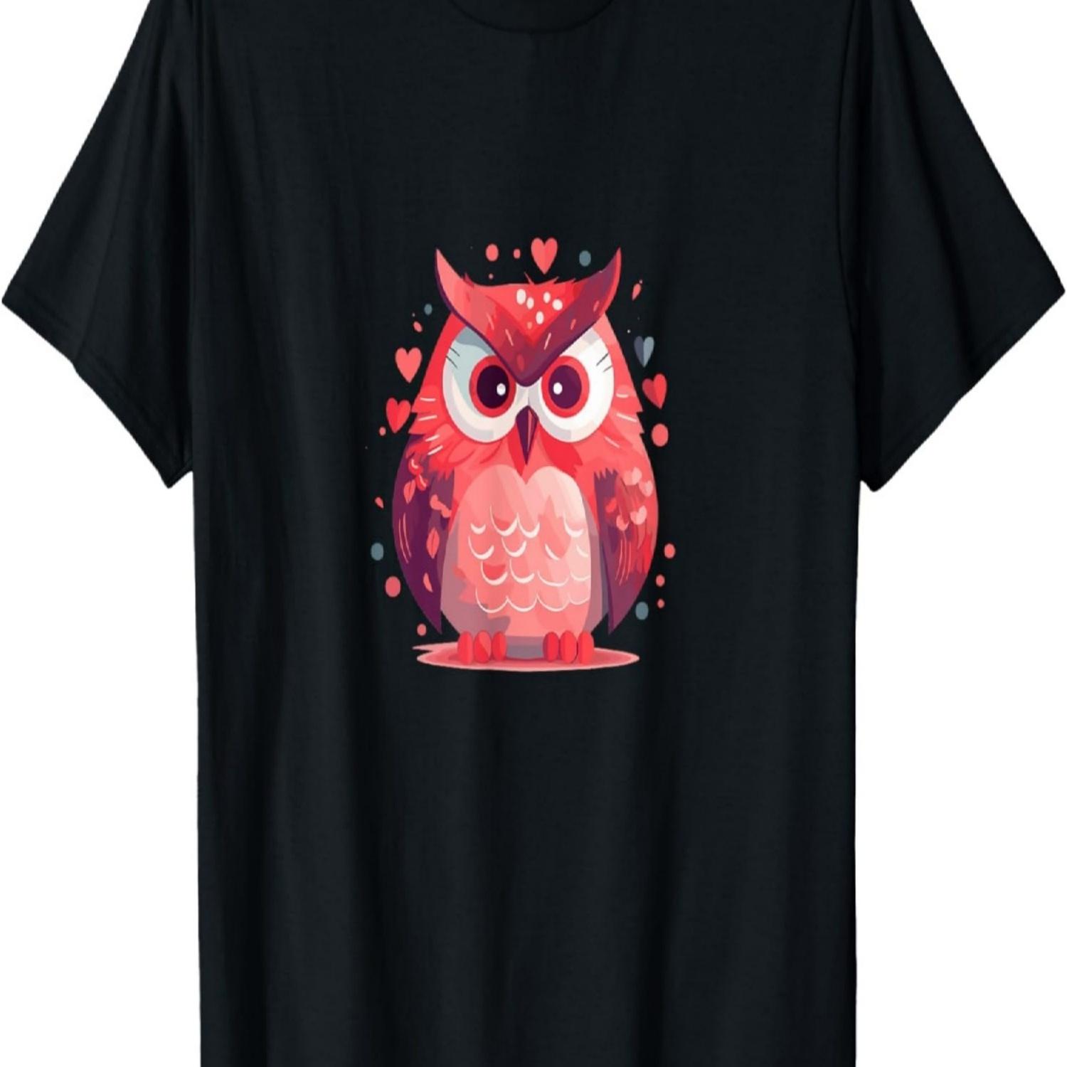 Cute Owl Look Evil, Cute Owls T-Shirt Picture Pink Owl Child T-Shirt S