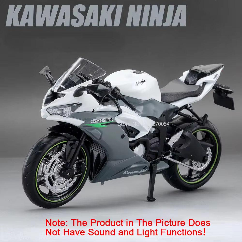 1:12 Kawasaki Z1000 Zx-6r Legierung Motorradmodell Diecast Spielzeugauto Vorderradlenkung Sound Licht Fahrzeug Kinder Weihnachtsgeschenke